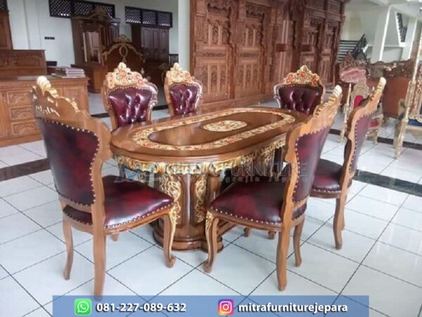 Meja Makan Jati Jepara Ukir Ganesha